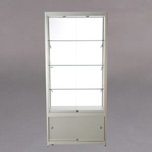 Vitrineskap med spotter 90x200x45cm Sort m/8 spotter