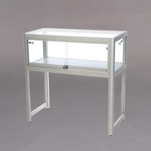 Vitrineskap med spotter 90x90x45cm Sølv m/4 spotter