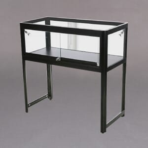 Vitrineskap med spotter 90x90x45cm Sort m/4 spotter