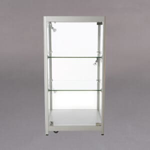 Vitrineskap med spotter 45x90x45cm Sølv m/3 spotter