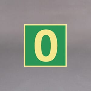 Plastskilt etterlysende utg. skilt Tallet 0 20x20cm