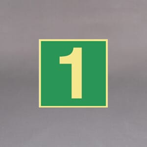 Plastskilt etterlysende utg. skilt Tallet 1 20x20cm
