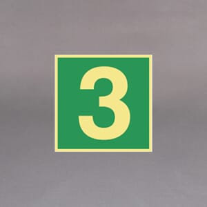 Plastskilt etterlysende utg. skilt Tallet 3 20x20cm