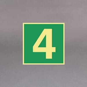 Plastskilt etterlysende utg. skilt Tallet 4 20x20cm