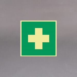 Plastskilt etterlysende utg. skilt Hjertestarter 20x20cm