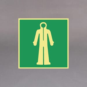 Plastskilt etterlysende skilt Overlevelsesdrakt 20x20cm