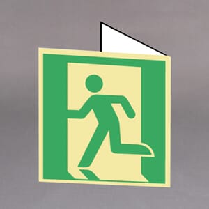 Etterlysende plogskilt  Nødutgang 15x15cm