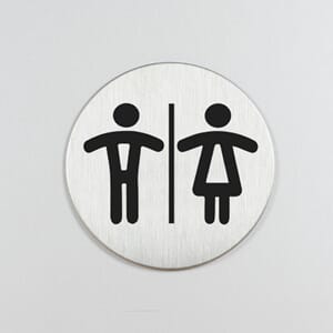 Stålskilt rundt m/pictogram