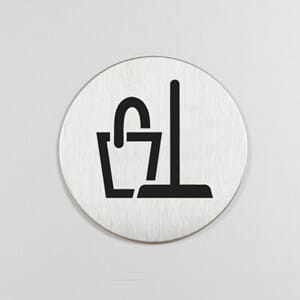 Stålskilt rundt m/pictogram