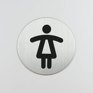 Stålskilt  rundt m/pictogram