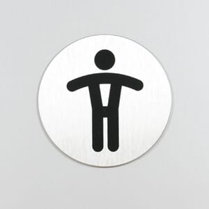 Stålskilt rundt m/pictogram