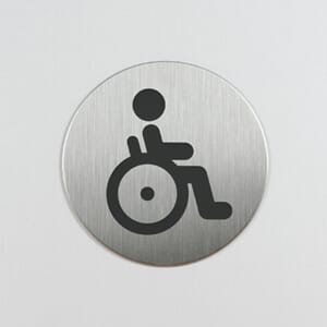 Stålskilt rundt m/pictogram