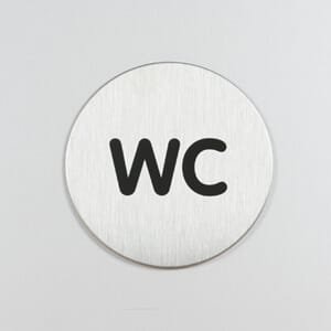 Stålskilt rundt m/pictogram