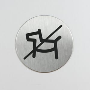 Stålskilt rundt m/pictogram