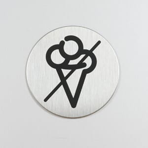 Stålskilt rundt m/pictogram