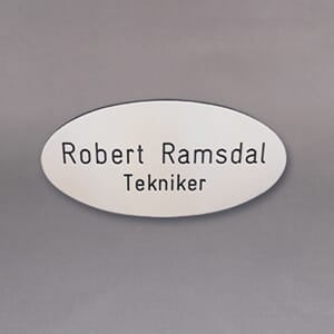 Navnskilt Plast - Graverte -test