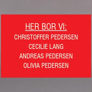 Postkasseskilt plast