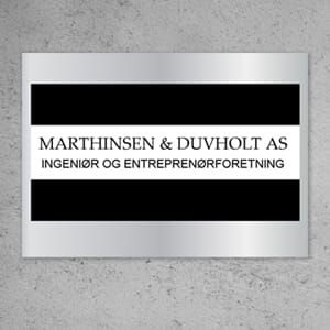 Aluminiumskilt foliert 15x21cm