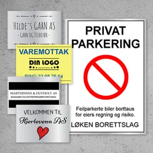 Aluminiumskilt foliert 15x21cm