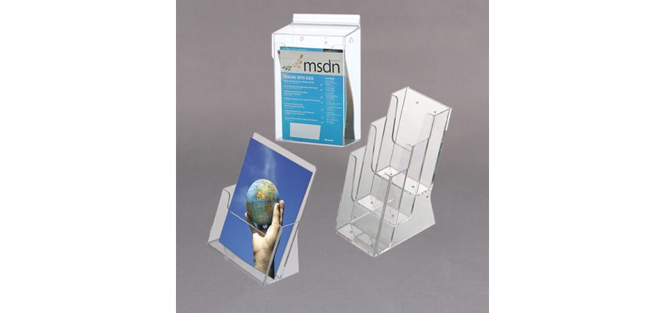Brosjyreholdere i akryl