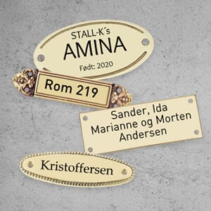 Dørskilt i messing Type A