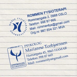 Stempler for behandlere og fysikalske klinikker