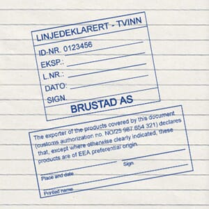 Stempler for fortolling import/eksport