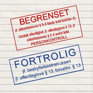 Sikkerhets og graderingsstempler